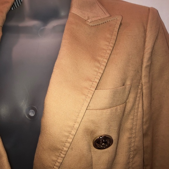 PRICH ladies cotton blazer silver buttons partially lined tan single button - Picture 4 of 7